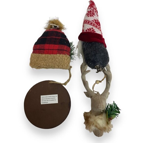 Woodland Christmas Ornaments Set of 4 Rustic Farmhouse Holiday Decor Ref#1 - Picture 3 of 4